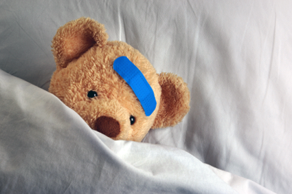 teddy bear with bandage
